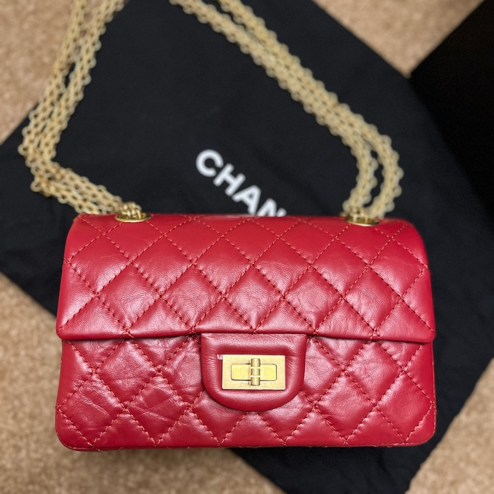 Chanel Red Quilted Shoulder Bag